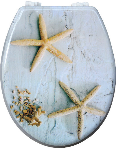 Κάλυμμα τουαλέτας γενικής χρήσης από MDF με θαλασσινό θέμα (αστερίες - κοράλι)